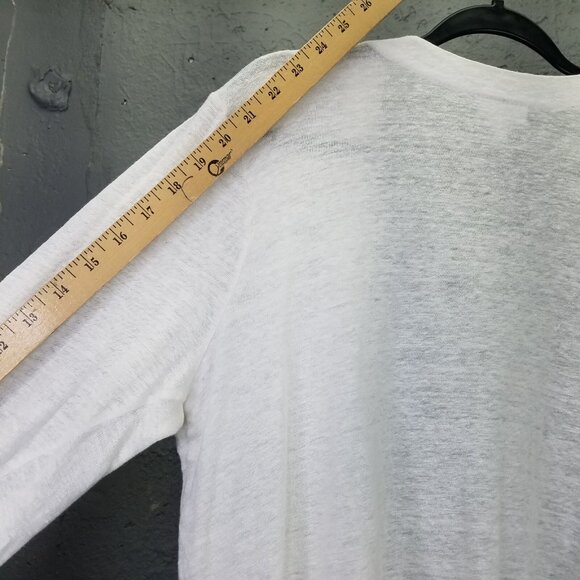 J. Jill Love Linen Cardigan Women's Petite L Sweater Open Front White Pockets - Picture 12 of 13